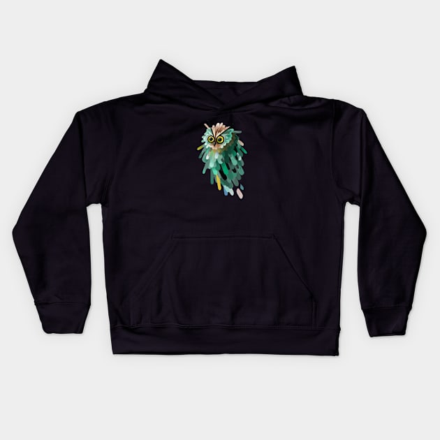 Owl stroke Kids Hoodie by chucco